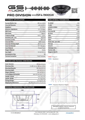 GS Audio PRO 15F4-1900SW | PA Woofer