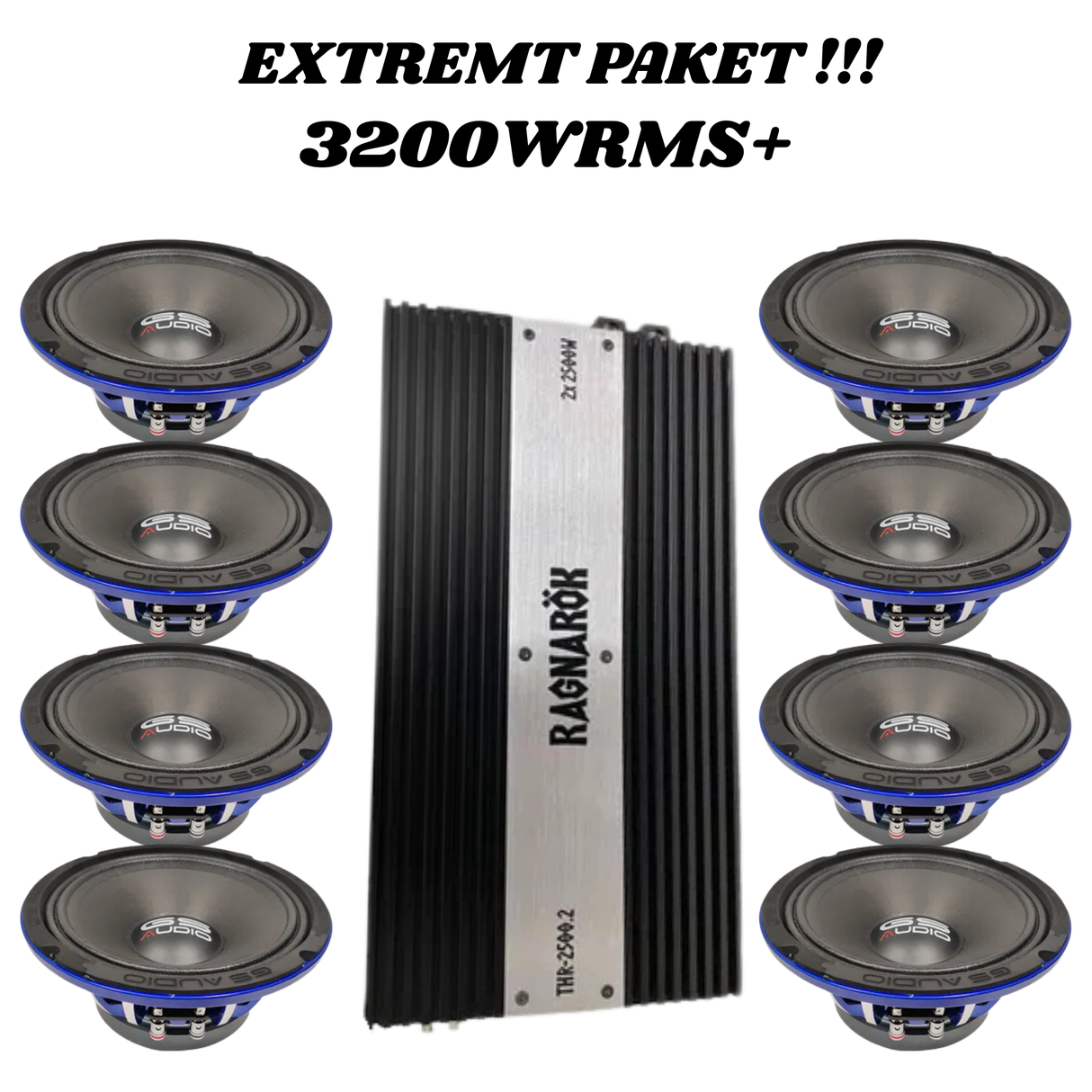 GS VOCE 8X8" AMP PACK 3200WRMS+