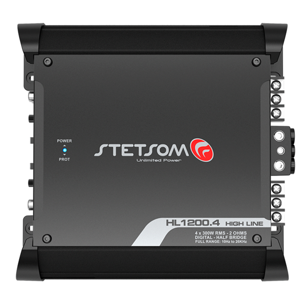 Stetsom HL1200.4 – 4-kanals slutsteg 4 × 300W RMS (1 Ohm & 2 Ohm)