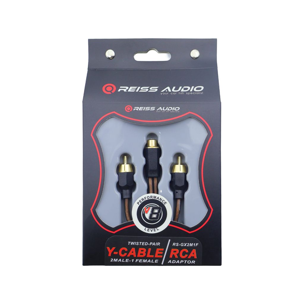 Reiss RS-GX2M1F RCA Y-adapter med två hankontakter och en honkontakt