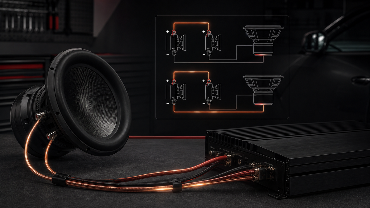 DVC-subwoofer kopplad i serie och parallell