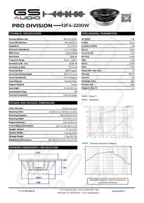 GS Audio PRO 12F4-2200W | PA Woofer