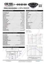 GS Audio PRO 15F4-1900SW | PA Woofer