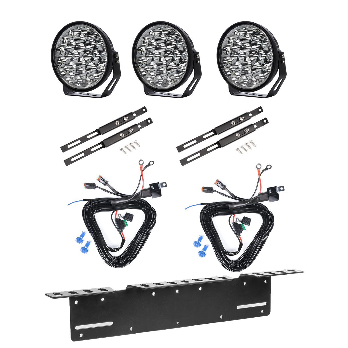 Extraljus W9 Phoenix - Rund / 23 cm / 144W, 3 st - Komplett paket