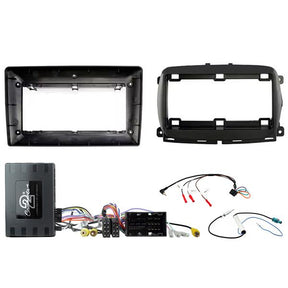 Connects2 CTK9FT04 komplett 9-tums installationskit för Fiat 500 2015–2020