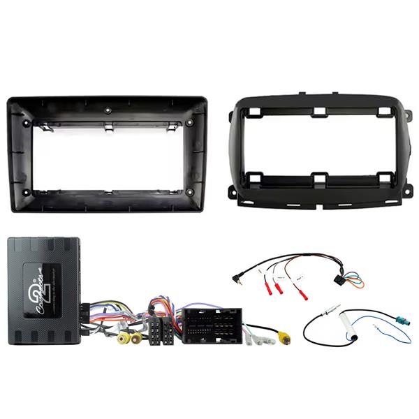 Connects2 CTK9FT04 komplett 9-tums installationskit för Fiat 500 2015–2020