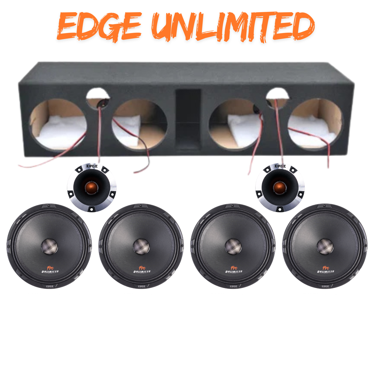 EDGE EDUPRO8 4x8” midpaket med Ragnarök portad låda och bullet-diskanter