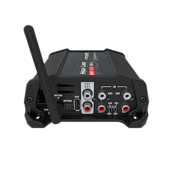 Stetsom High Line DSPLAYER 400.4 – 4-kanals Slutsteg med Inbyggd DSP, Bluetooth & Musikspelare