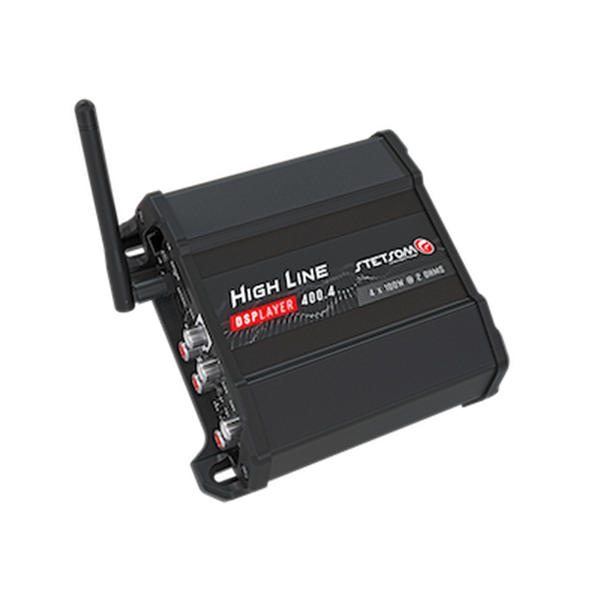 Stetsom High Line DSPLAYER 400.4 – 4-kanals Slutsteg med Inbyggd DSP, Bluetooth & Musikspelare