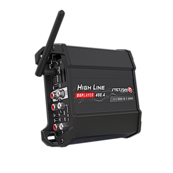 Stetsom High Line DSPLAYER 400.4 – 4-kanals Slutsteg med Inbyggd DSP, Bluetooth & Musikspelare