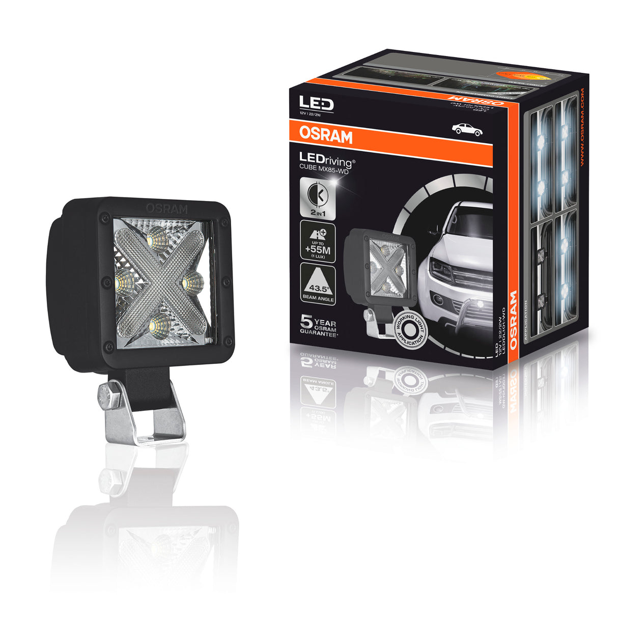 Arbetsbelysning Osram MX85-WD 20W, Bred