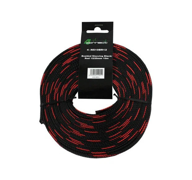 4 CONNECT 4-NS10BR12 Röd Och Svart Nylonstrumpa 12/25mm 10m