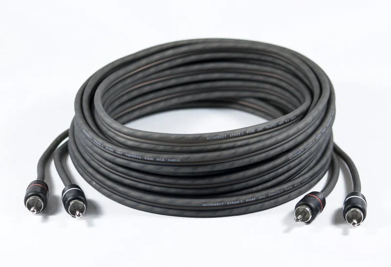 4Connect STAGE1 lågnivåkabel 5,5 m – 2-kanals RCA-kabel