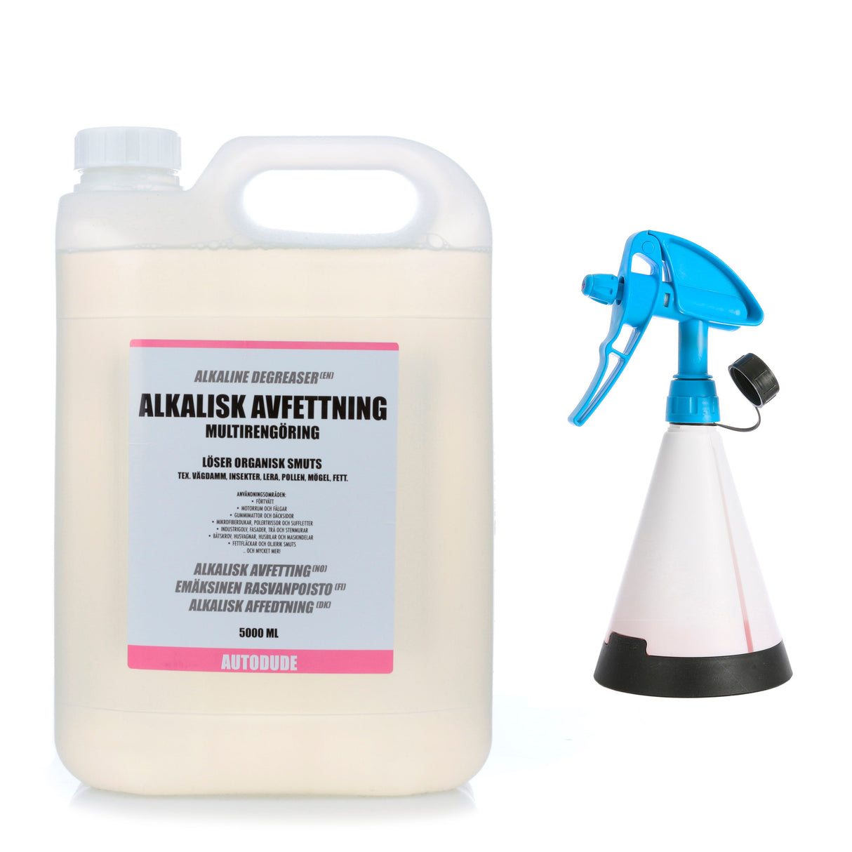 Multirengöring Autodude's Alkaliska Avfettning (koncentrat), 5000 ml + 1st sprayflaska