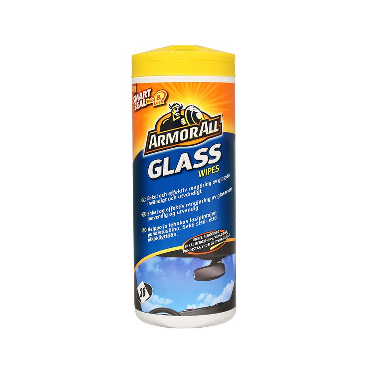 Våtservetter Glas Armor All Glass Wipes, 36 st (Burk)