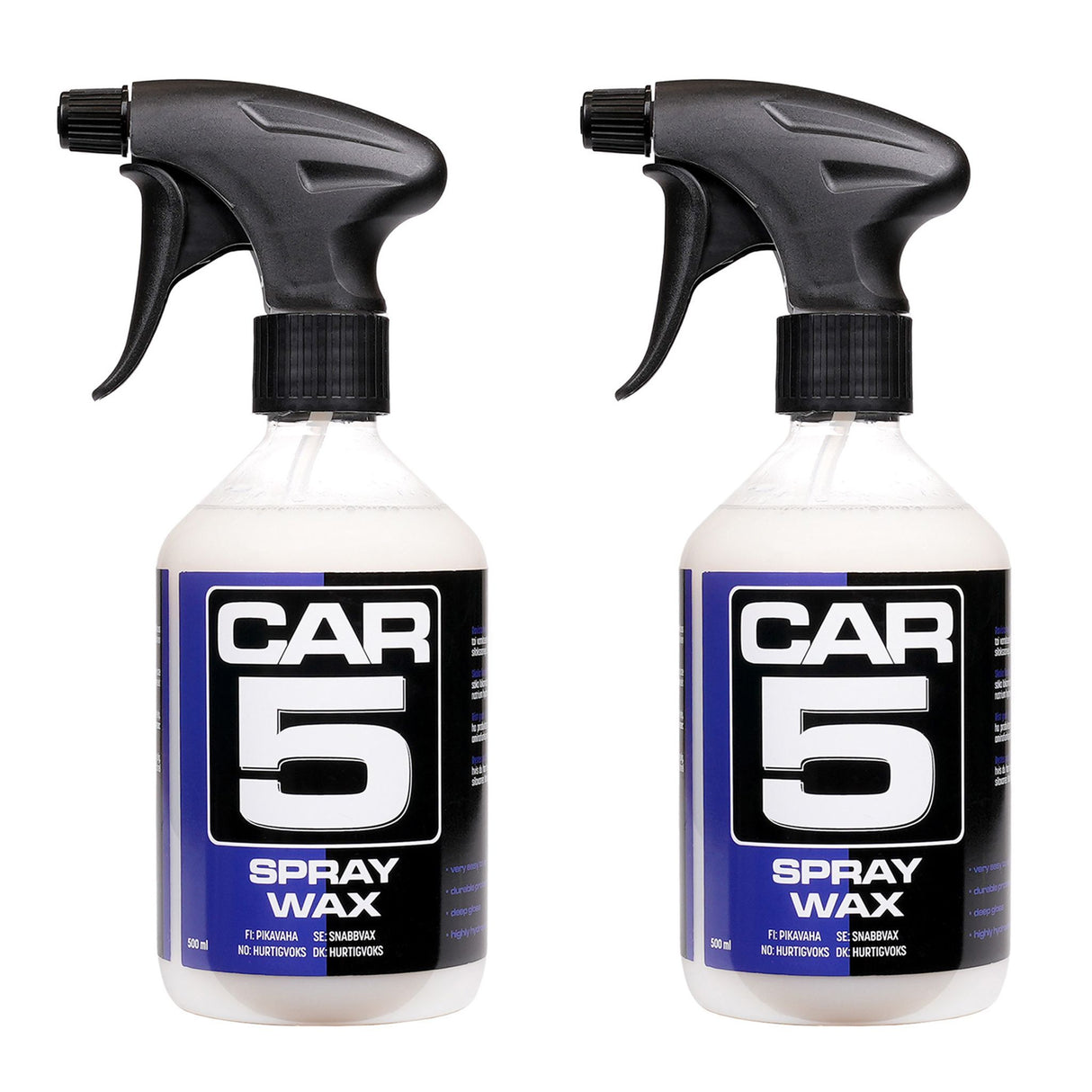 Snabbvax CAR5 Spray Wax, 2 x 500 ml