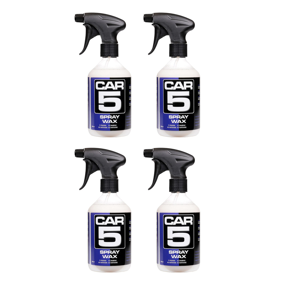 Snabbvax CAR5 Spray Wax, 4 x 500 ml