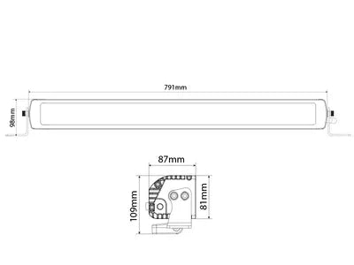 OPTIBEAM Savage 30", vit/orange DRL, DT, DV