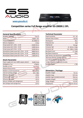 Gs Audio 28000.1 Competition Series