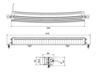 W-LIGHT Comber II, 150W, vit/orange DRL, DT, DV