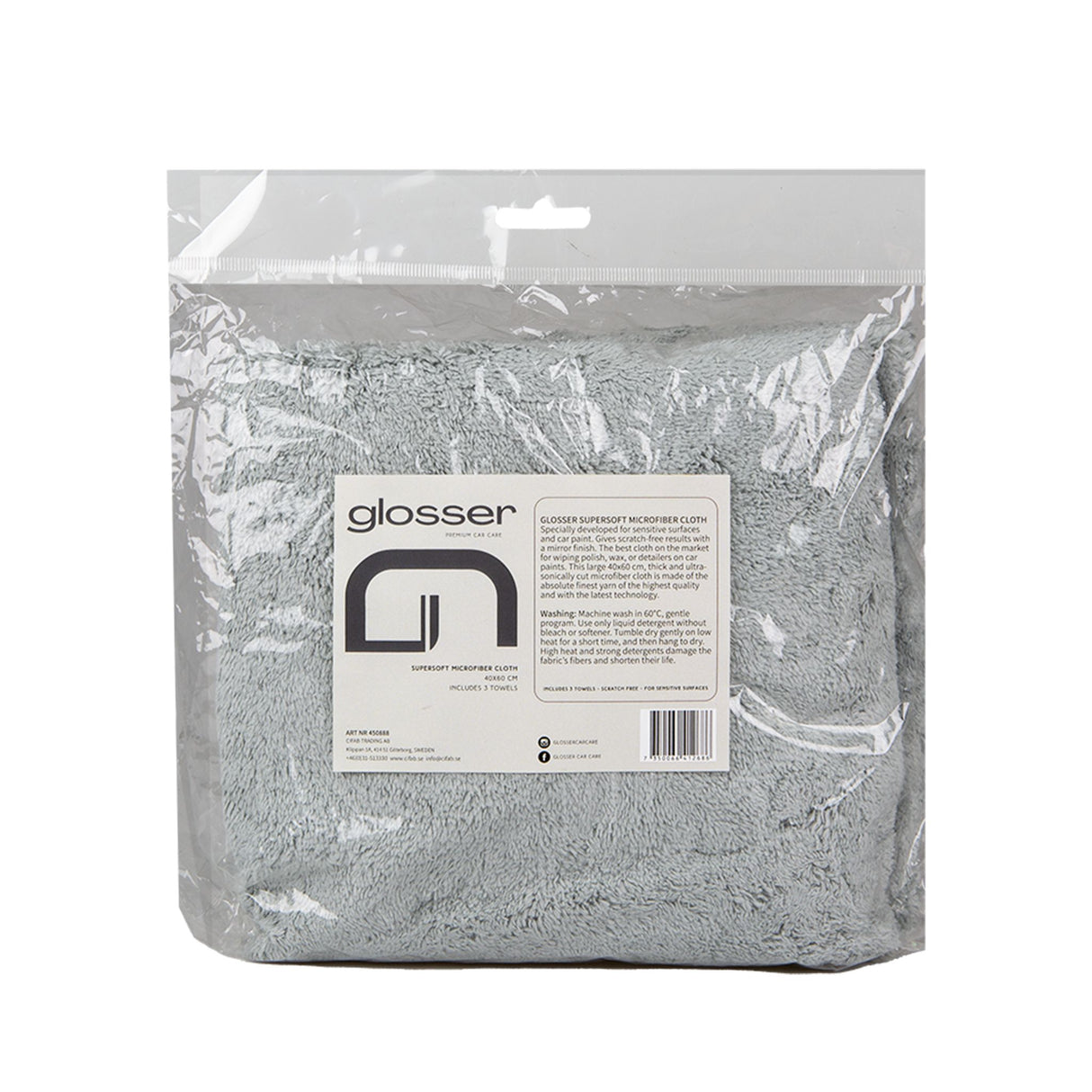 Allround Mikrofiberdukar Glosser Supersoft Microfiber Grå, 3 st