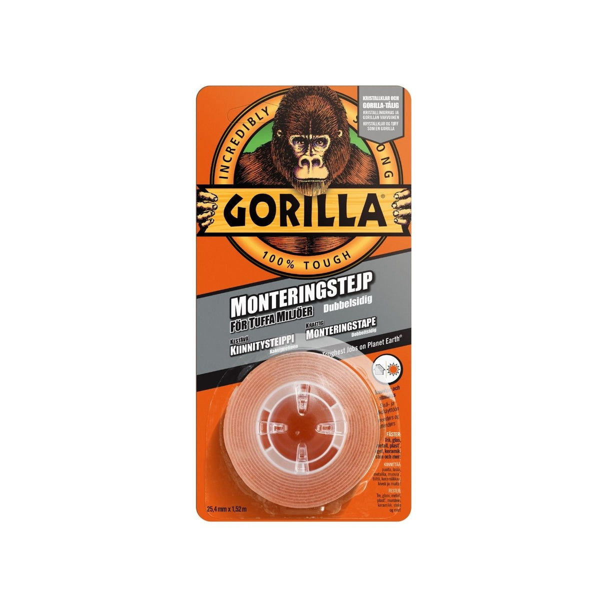 Monteringstejp Gorilla, Genomskinlig