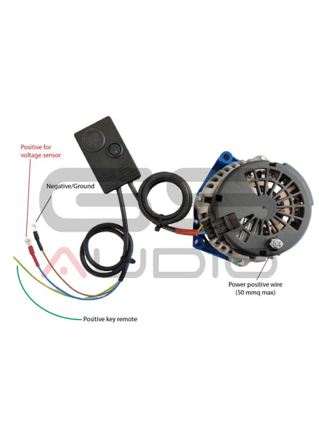 Kopplingsschema för GS Audio Generator 300A och regulator
