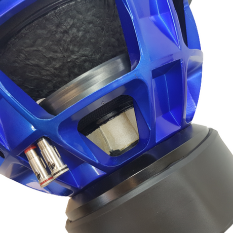GS Audio Gold 15 D1 subwoofer – terminal och gjuten korg