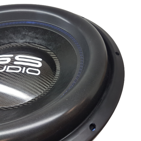GS Audio Gold 15 D1 subwoofer – kon och kolfiberdammskydd