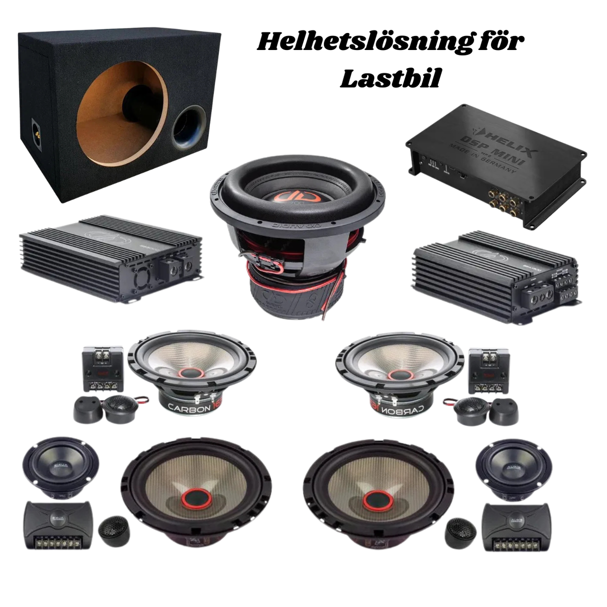 Lastbil Ljudpaket 24V – 12” Bas + DSP + Slutsteg