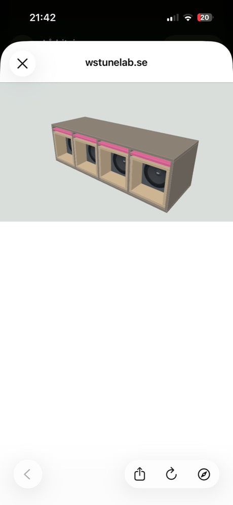 Exempel på hornlåda med separata kammare visualiserad i WS TuneLab