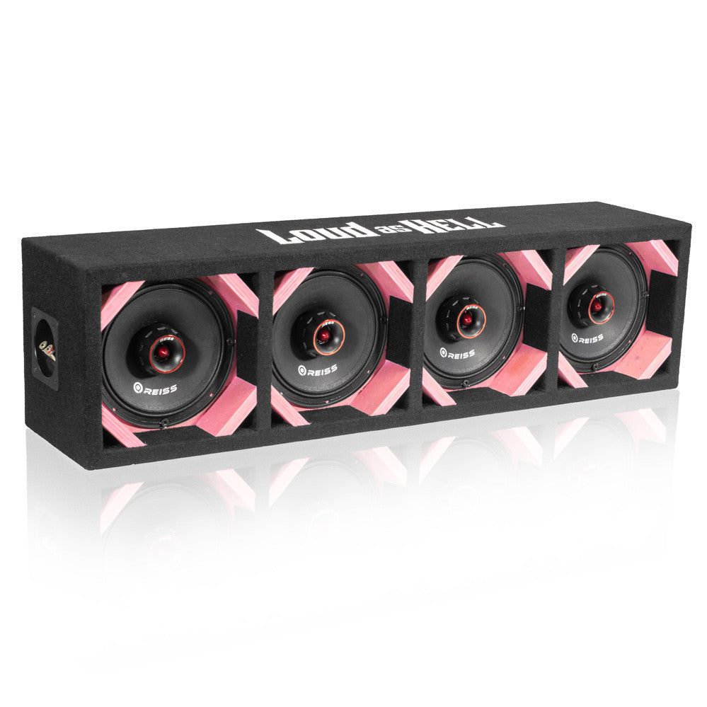 Rosa Loud as Hell 6,5-tums kickplanka med fyra Reiss RS-M6SE mellanregister