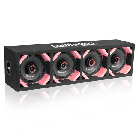 Rosa Loud as Hell 6,5-tums kickplanka med fyra Reiss RS-M6SE mellanregister