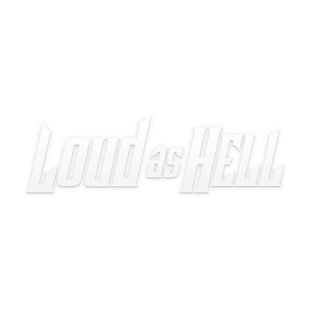 Loud as Hell blå bildekal med logotyp