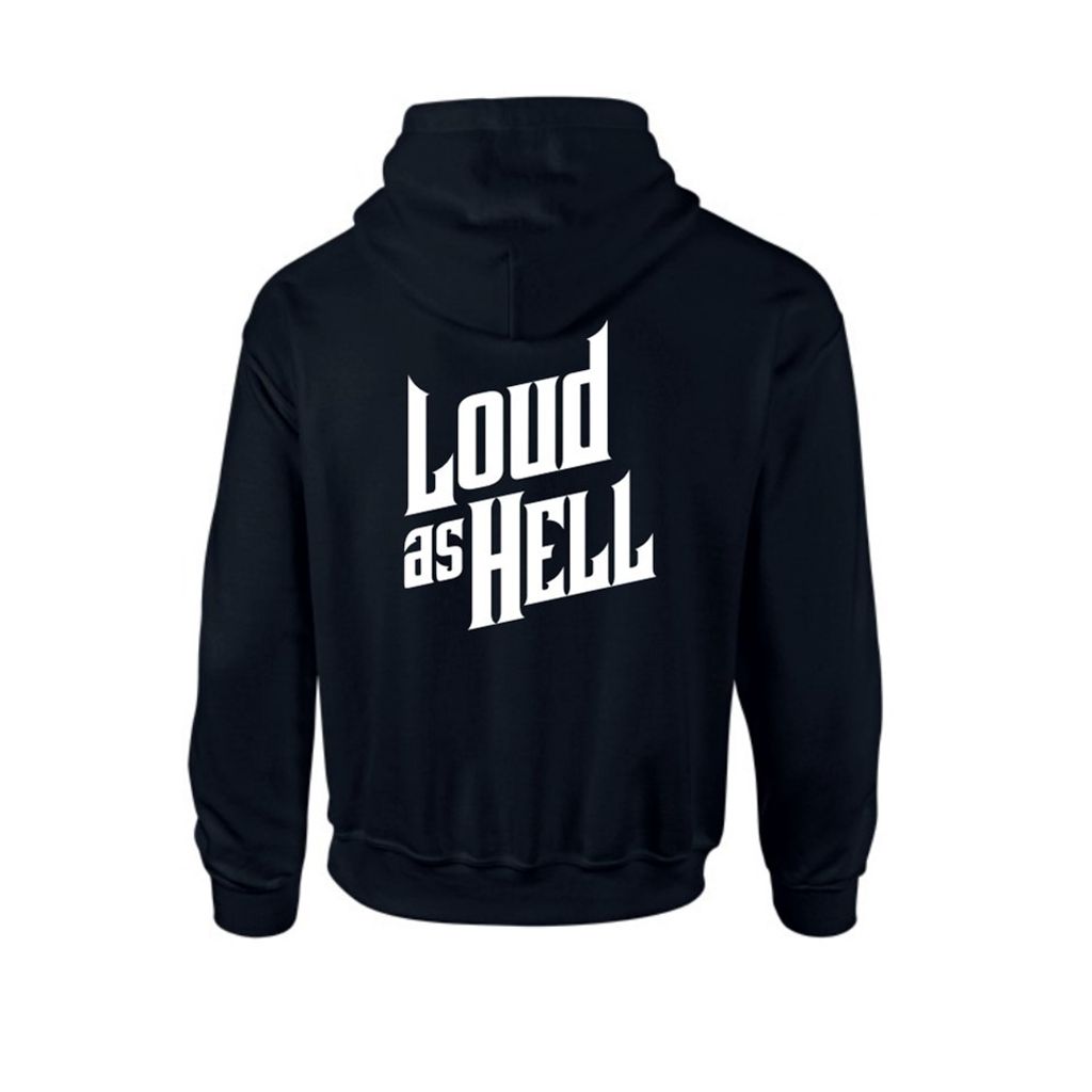Loud as Hell svart hoodie, storlek XXL