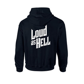 Loud as Hell svart hoodie, storlek XXL