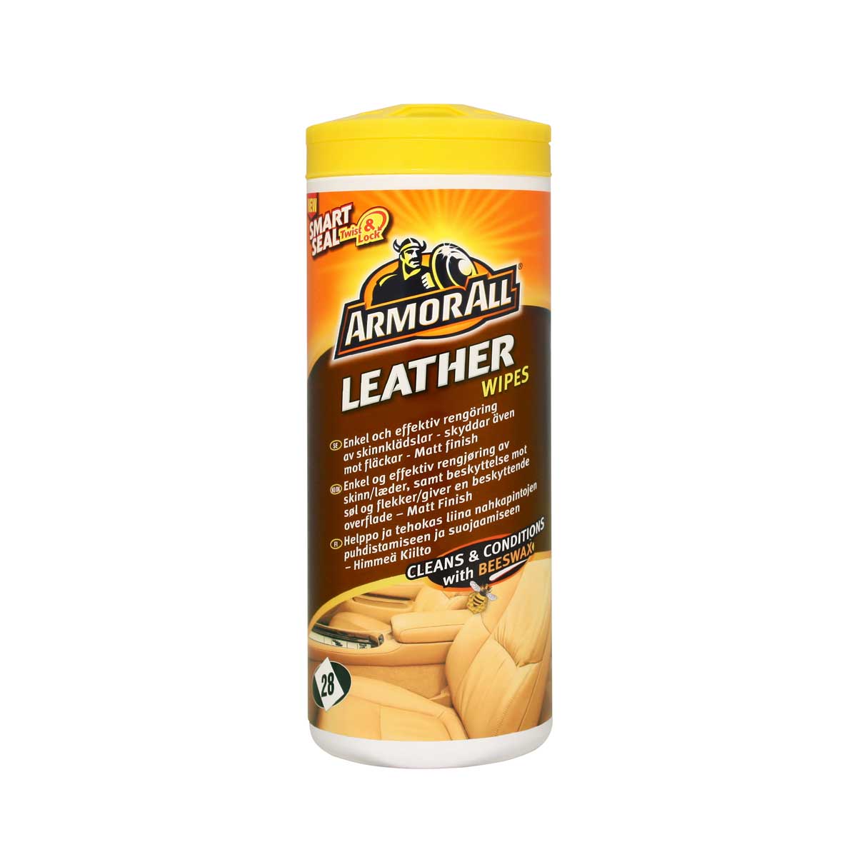 Våtservetter Läder Armor All Leather Wipes, 28 st (Burk)