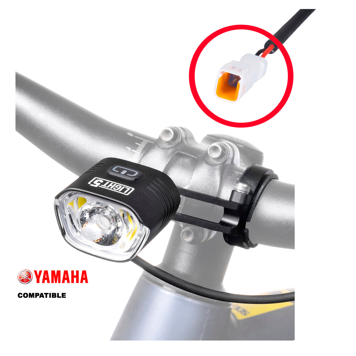 Cykellampa  för elcykel Light5 EB1000, Yamaha, 1000 lm, Endast framlampa (female)