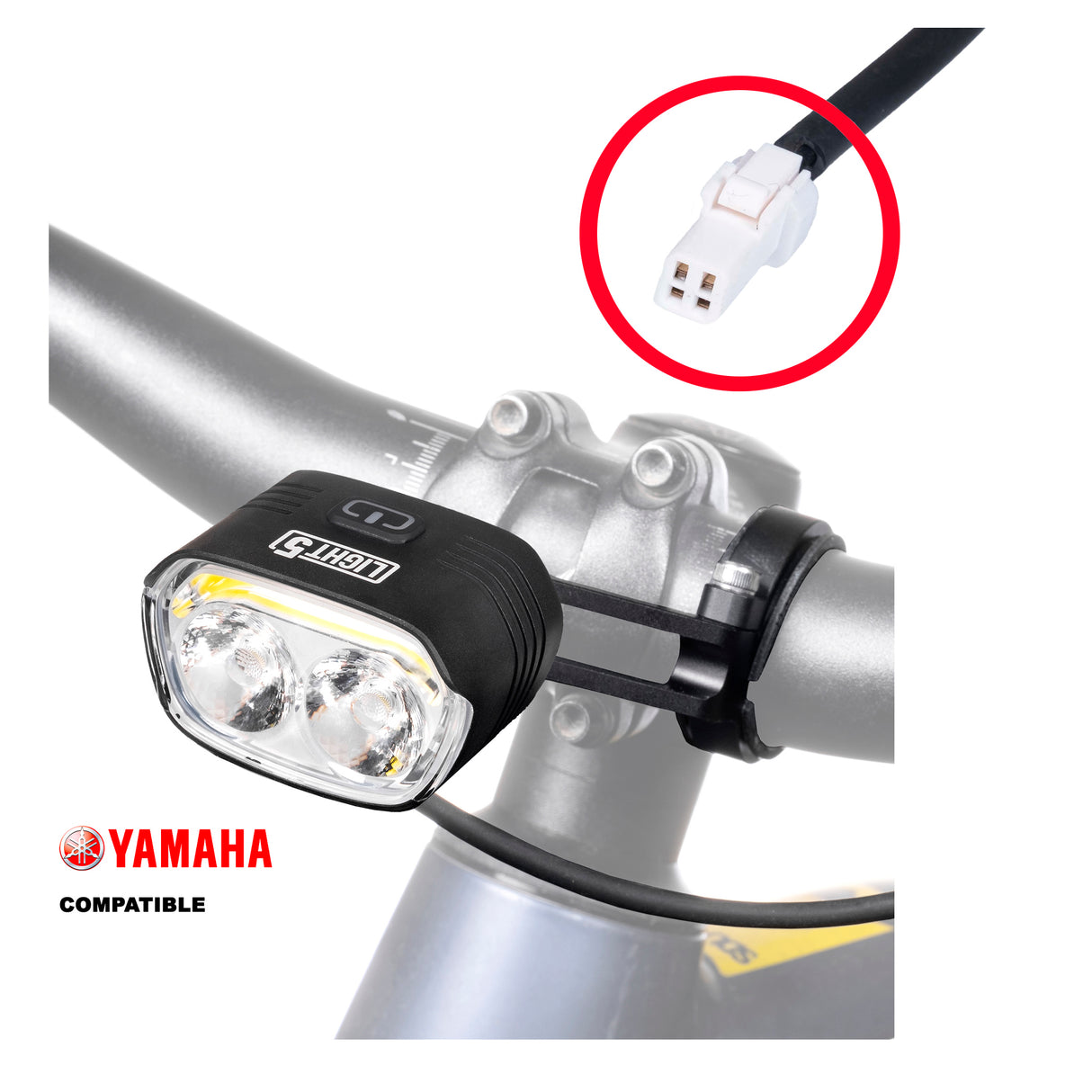 Cykellampa för elcykel Light5 EB2000, Yamaha, 2000 lm, Endast framlampa (male)