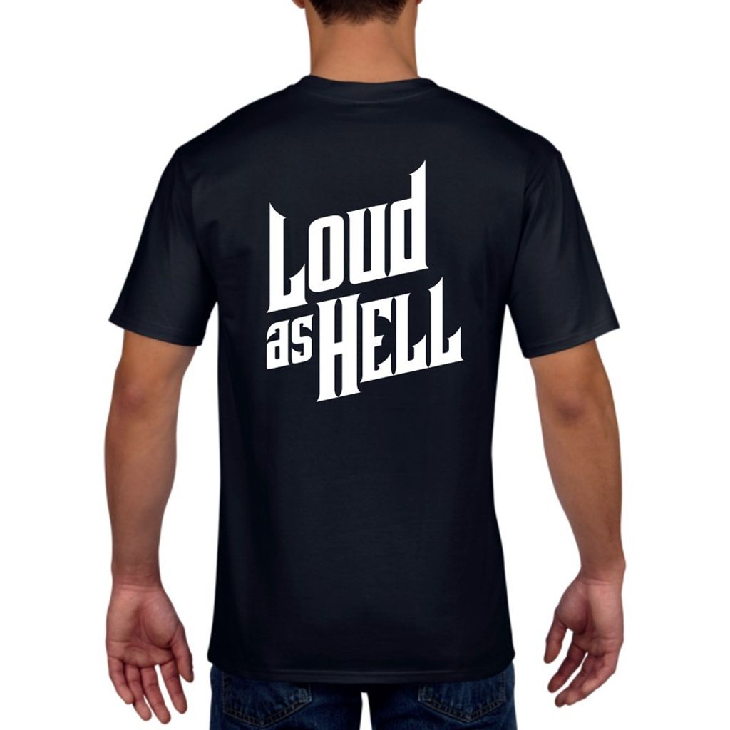Svart Loud as Hell T-shirt med vitt tryck