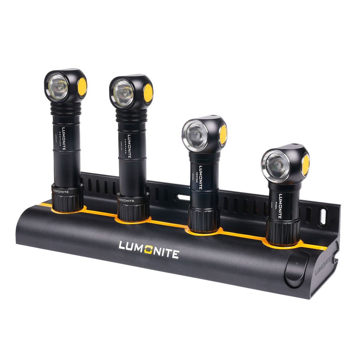 Multiladdstation LUMONITE® 4-Slot Charging Station V2, Laddstation + 2 x Compass + Vector + Pixel