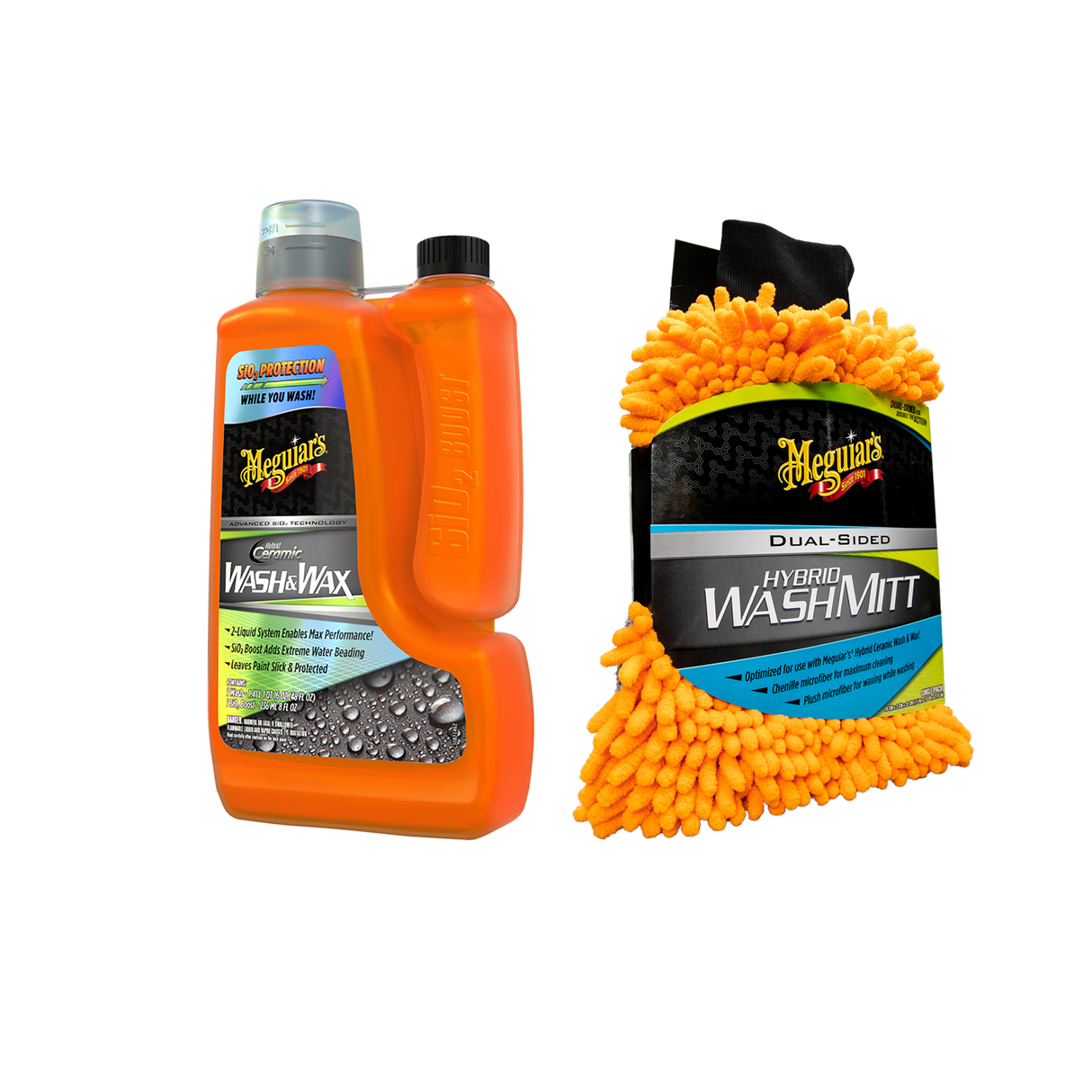 Bilschampo Meguiars Hybrid Ceramic Wash & Wax, 1400 ml, Schampo + Handske