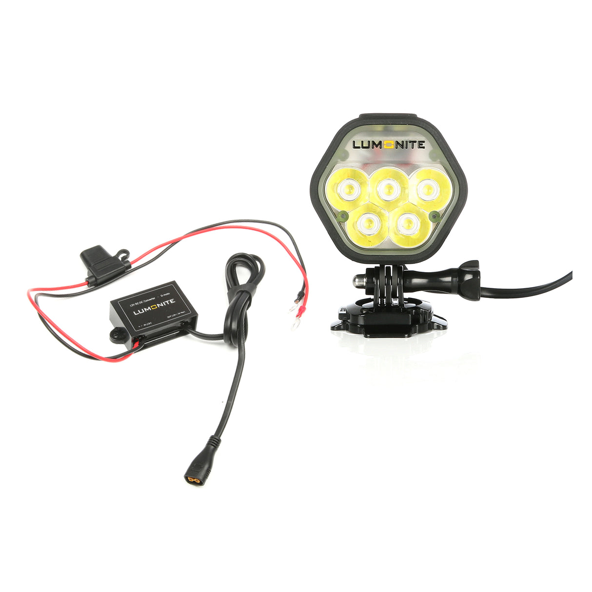 LUMONITE® Navigator (v.2), Enduro Hjälmpaket, 4195 lm, 1 x Lampa + 12V-transformator (4195 lm)