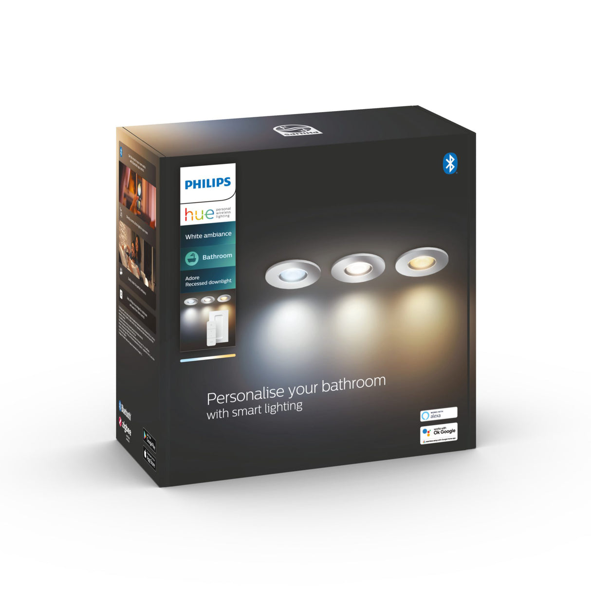 Spotlight Philips Hue Adore 5W, 350 lm, 3 st