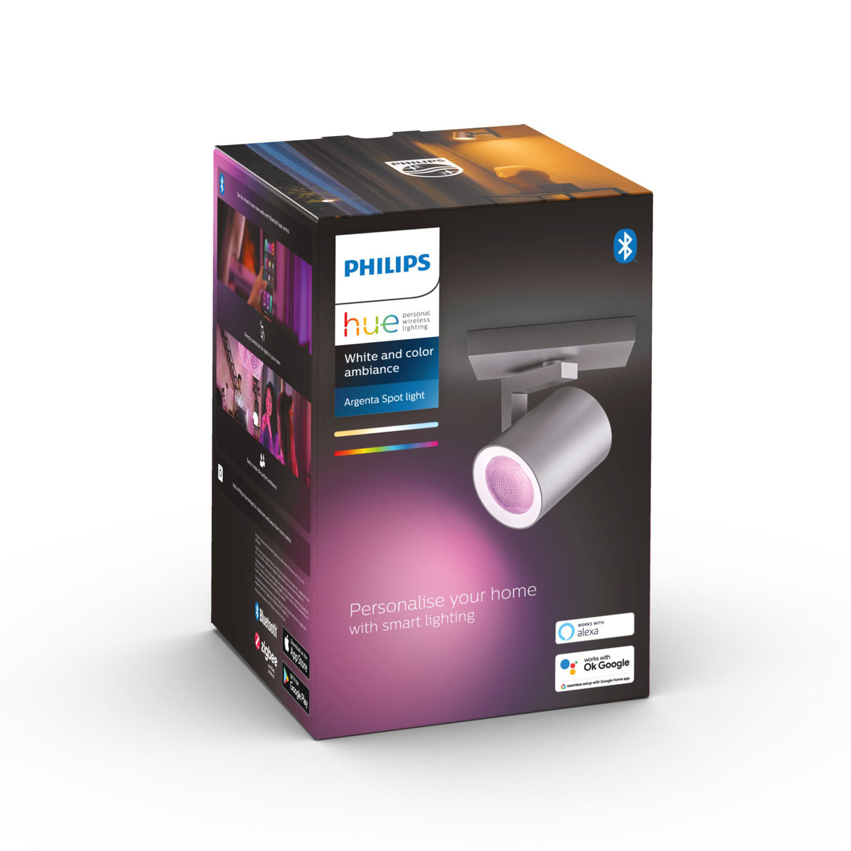 Spotlight Philips Hue Argenta, GU10, Aluminium