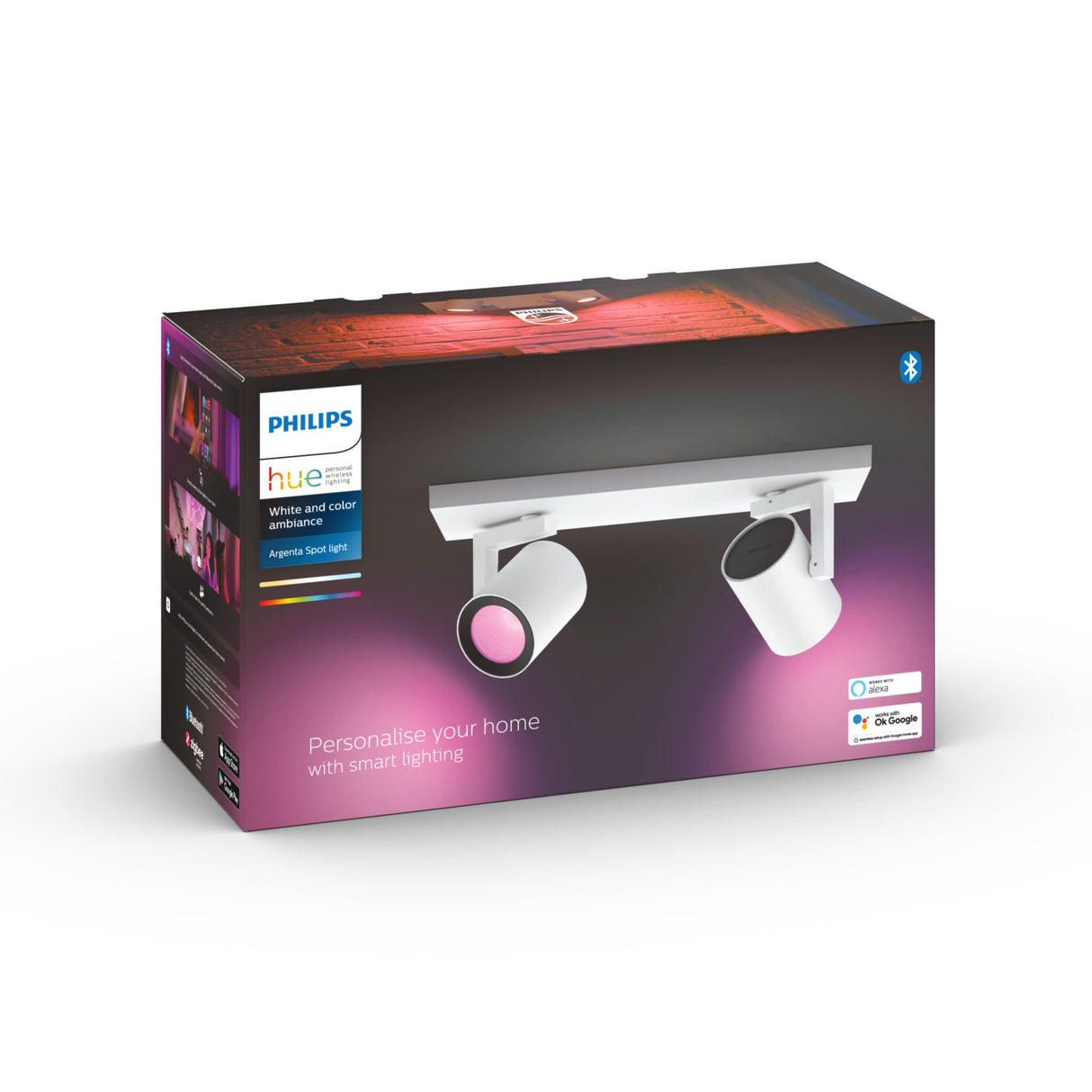 Spotlight Philips Hue Argenta Double, GU10, White