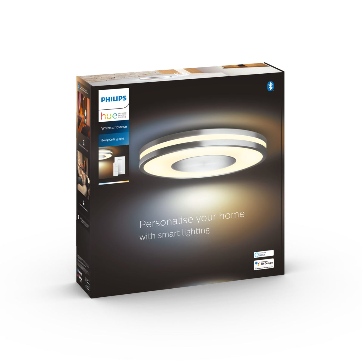 Taklampa Philips Hue Being 22.5W, 2200-6500K, Aluminium