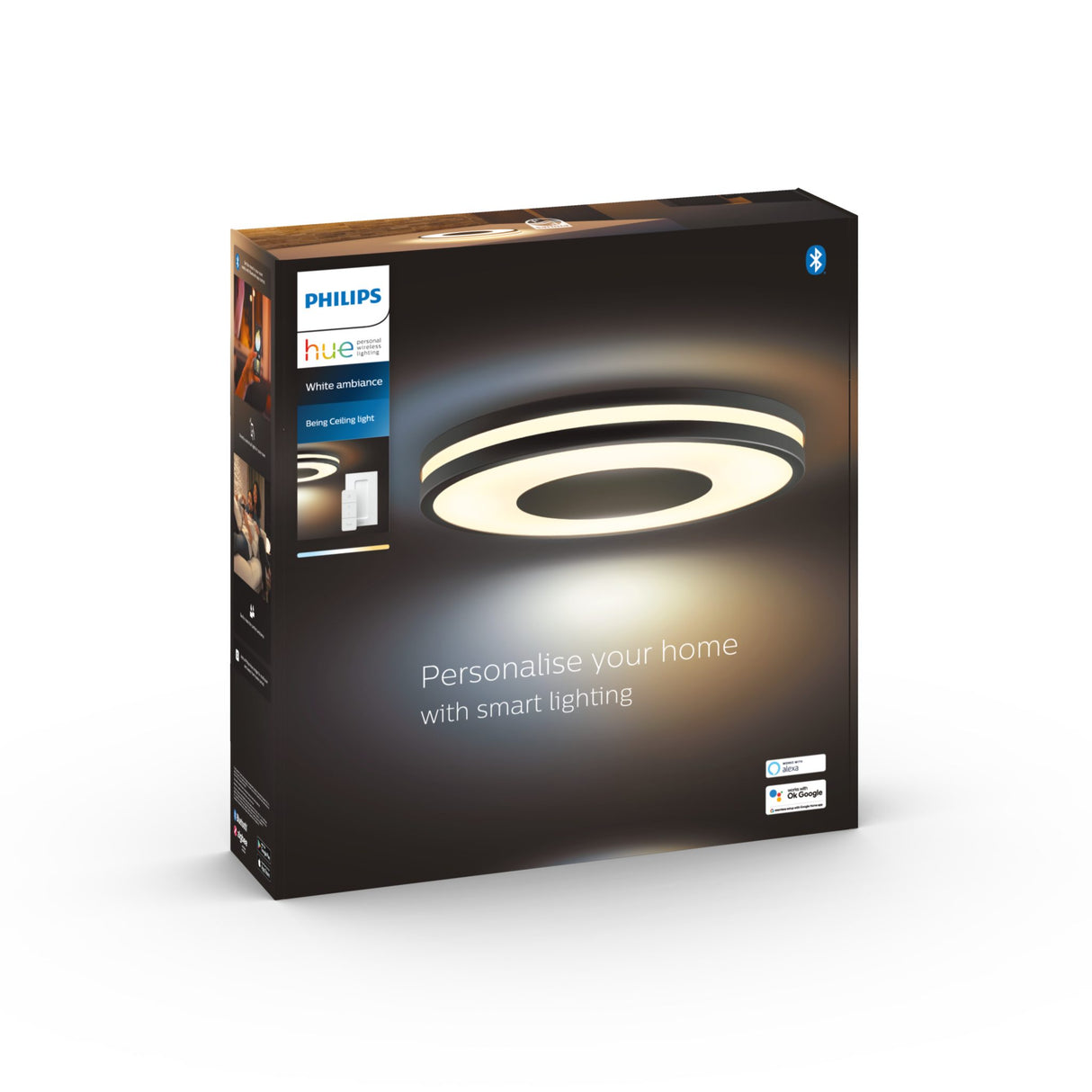 Taklampa Philips Hue Being 22.5W, 2200-6500K, Svart