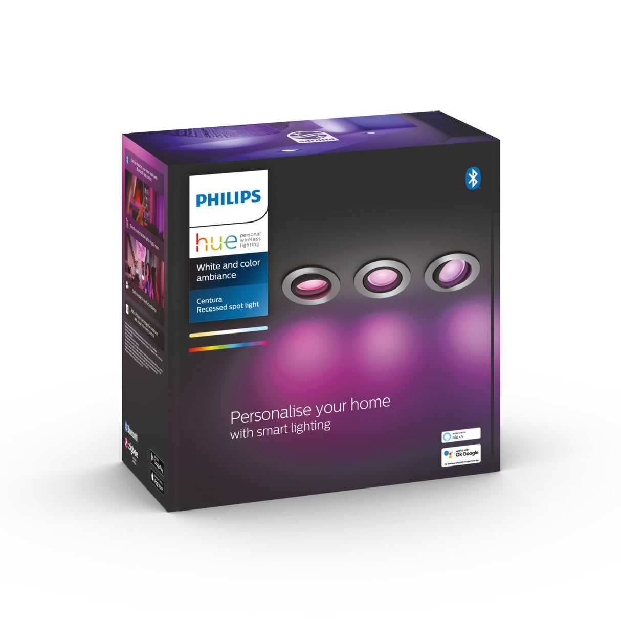 Spotlight Philips Hue Centura Round WCA, 5.7W, 350 lm, 3 st / Aluminium