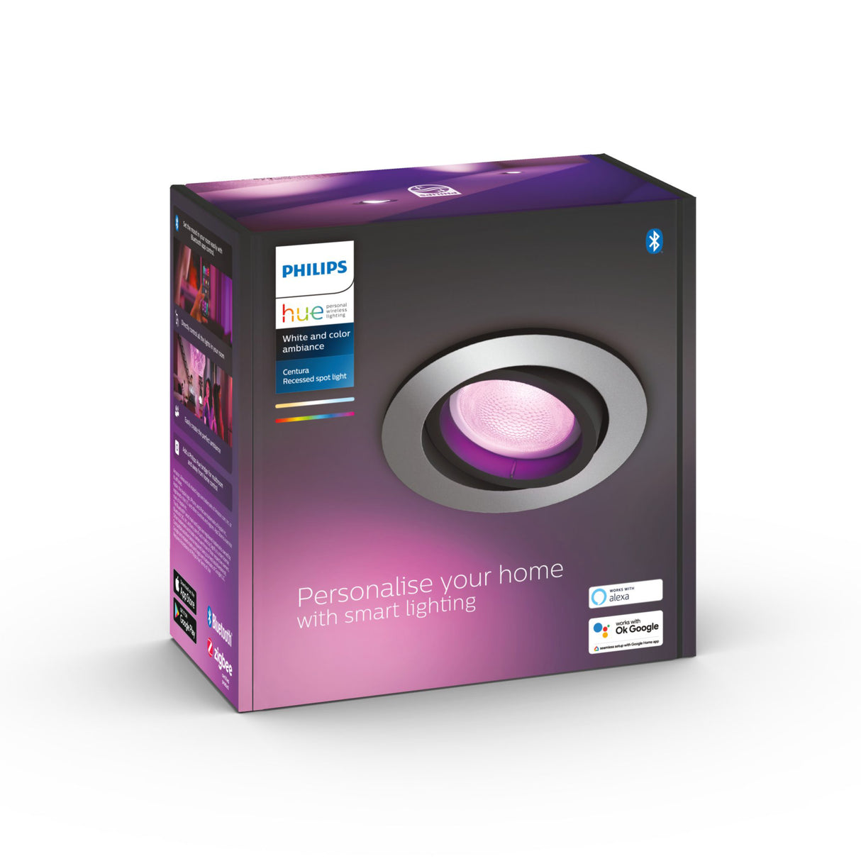 Spotlight Philips Hue Centura Round WCA, 5.7W, 350 lm, 1 st / Aluminium